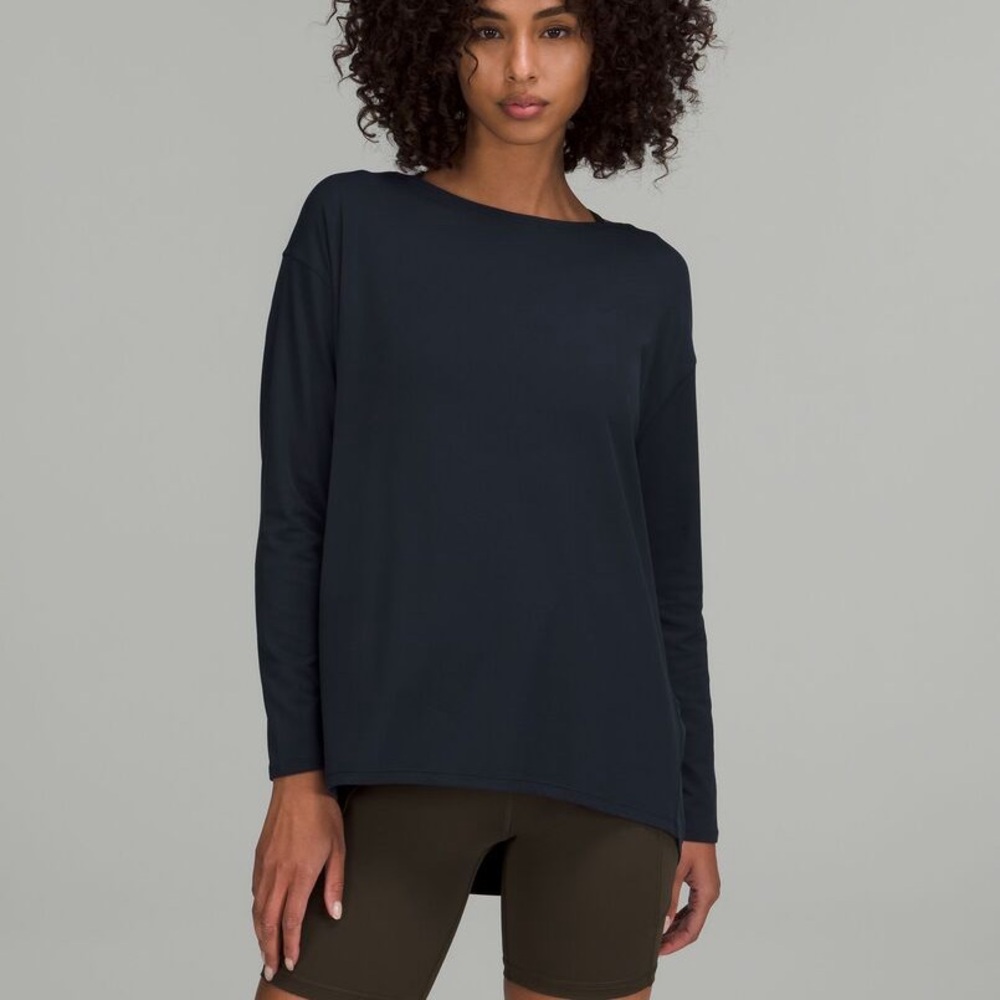 Black lululemon Back in Action Long Sleeve Shirt *Nulu